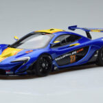 McLaren P1 GTR Blau Mit Gelben Streifen AUTOart 1:18