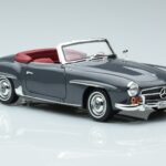 Mercedes 190 SL W121 Roadster Grau Norev 1:18 183402 Druckguss - image 5 of 8