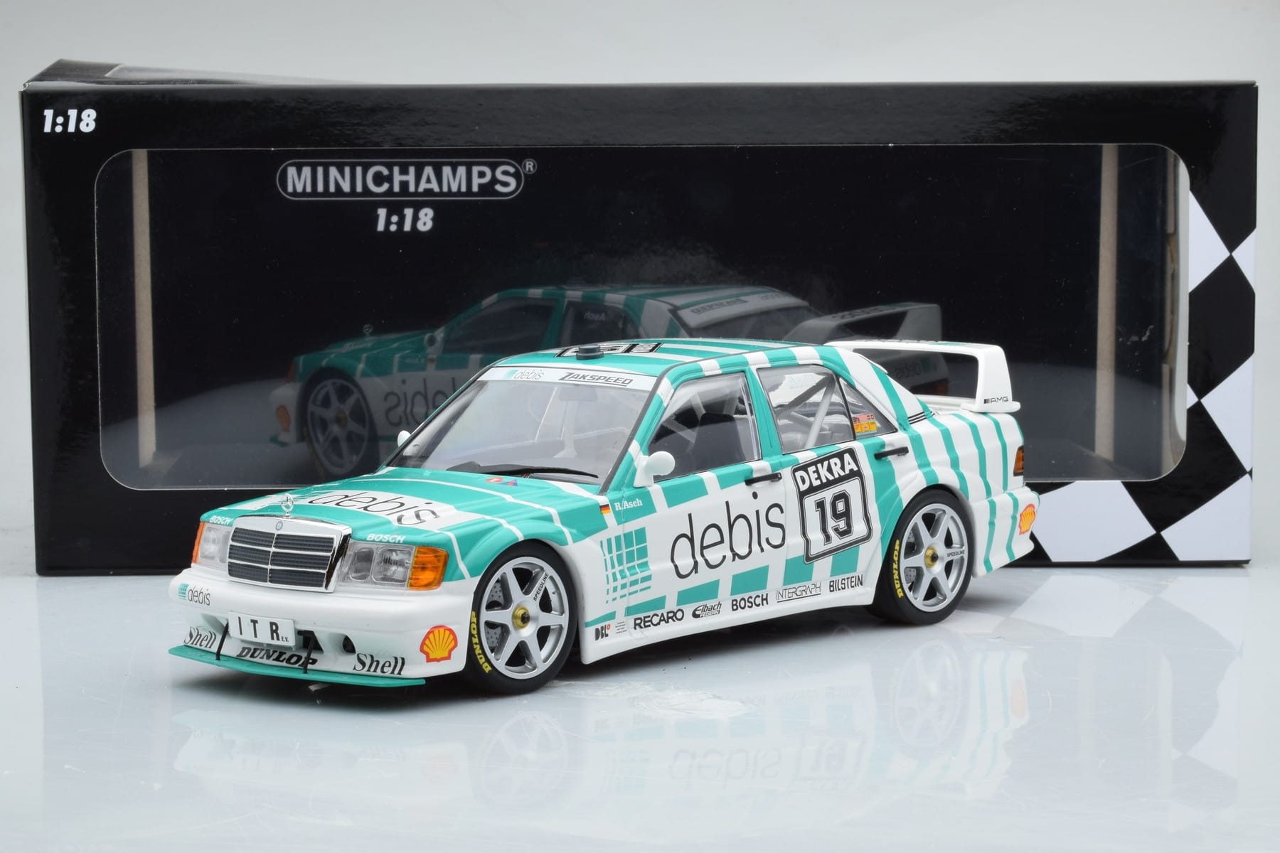 Mercedes 190E 2.5-16 W201 EVO 2 Debis #19 R. Asch Team Zackspeed DTM 1991 Minichamps 1:18 155913619 Druckguss — Bild 6 von 6