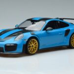 Porsche 911 991.2 GT3 RS Weissach Package Miami Blau Goldene Felgen Minichamps 1:18 153068310 Druckguss
