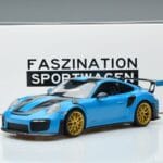 Porsche 911 991.2 GT3 RS Weissach Package Miami Blau Goldene Felgen Minichamps 1:18 153068310 Druckguss - image 6 of 6