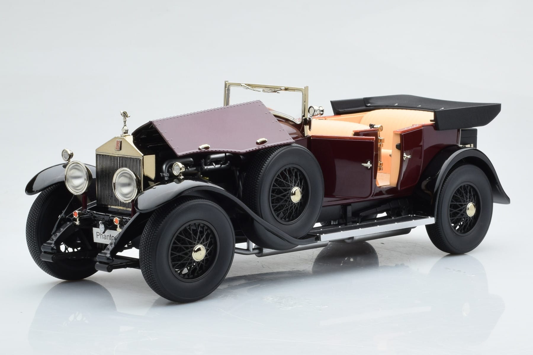 Rolls-Royce Phantom I Cabriolet Burgunderrot Kyosho 1:18 08931R Druckguss — Bild 9 von 10