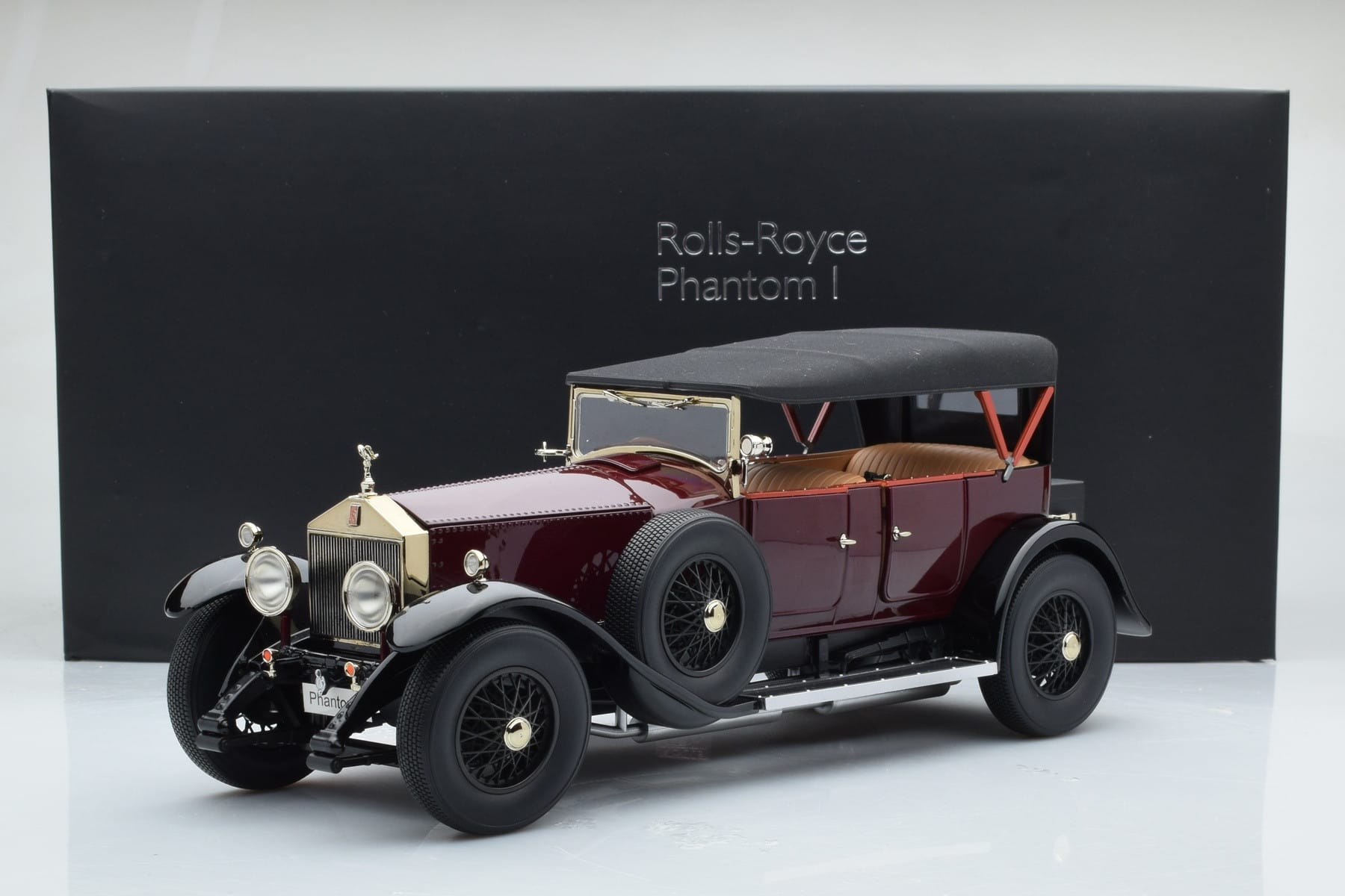 Rolls-Royce Phantom I Cabriolet Burgunderrot Kyosho 1:18 08931R Druckguss — Bild 10 von 10