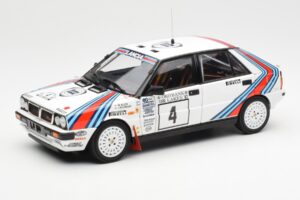 Lancia Delta HF 4WD #4 M. Alen / I. Kivimaki Martini Rally 1000 Lakes 1987 Kyosho 1:18 08960B Druckguss