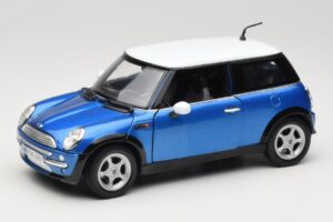 Mini Cooper R50 Blau mit Weißem Dach Mondo Motors 1:18 MINI004 Druckguss