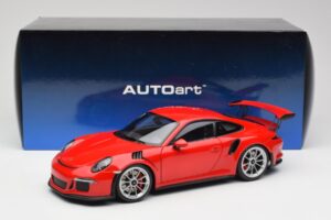 Porsche 911 991 GT3 RS Guards Rot Silber Felgen AUTOart 1:18 78165 Druckguss — Bild 8 von 8