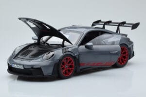 Porsche 911 992 GT3 RS Arctic Grau Pyro Rot Norev 1:18 187350 Druckguss — Bild 2 von 8