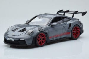 Porsche 911 992 GT3 RS Arctic Grau Pyro Rot Norev 1:18 187350 Druckguss