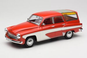 Wartburg 311 Camping Deluxe Rot Weiß BoS Models 1:18 BOS037 Resin